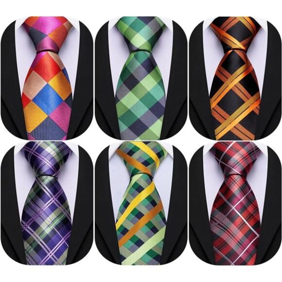 Men's Ties Set Silk Wedding Neckties Woven Silk Formal Business Casual(4/6/8PCS)
